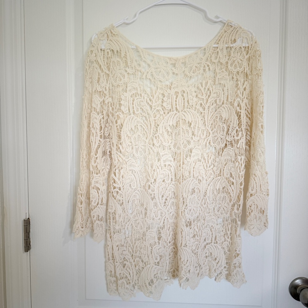 Adiva Cream Lace Blouse